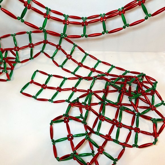 Christmas Decor Garland Streamer or Tree Ribbon Plastic Red Green - Picture 3 of 4